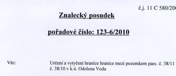 znalecké posudky - obor geodézie